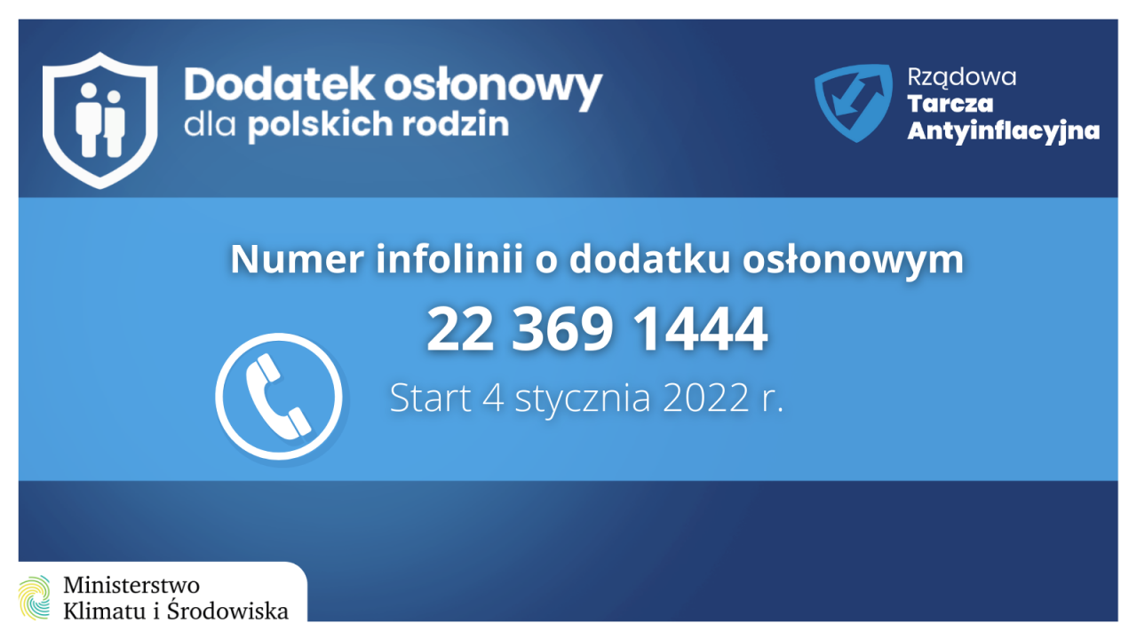 infolinia o dodatku osłonowym 22 369 1444