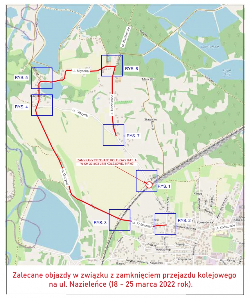 przejazd kolejny ul Nazieleńce- wskazane objazdy w dn. 18-25 marca 