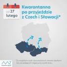 Od 27 lutego osoby wracające z Czech i Słowacji zostaną poddane obowiązkowej kwarantannie (z wyjątkai dot. negatywnego wyniku testu oraz odbycia szczepienia)