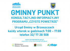  Gminny Punkt konsultacyjno-informacyjny Programu "Czyste Powietrze"