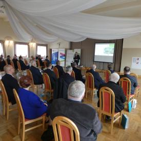 konferencja podsumowująca rozbudowę i przebudowę oczyszczalni ścieków w Brzeszczach.