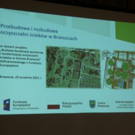 konferencja podsumowująca rozbudowę i przebudowę oczyszczalni ścieków w Brzeszczach.