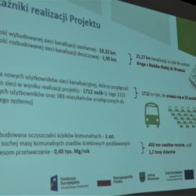 konferencja podsumowująca rozbudowę i przebudowę oczyszczalni ścieków w Brzeszczach.