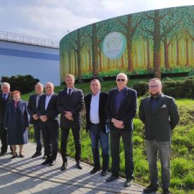 konferencja podsumowująca rozbudowę i przebudowę oczyszczalni ścieków w Brzeszczach. 